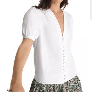 The Kooples Puff Sleeve Cotton Shirt